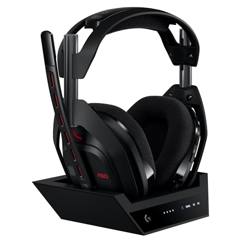 Logitech G Astro A50 LIGHTSPEED, Kabelloses Gaming-Headset + Basisstation (5. Generation), PRO-G GRAPHENE, 3-System-Umschaltung, USB-C, Xbox, PS5, PC/Mac, Nintendo Switch/Switch 2, Bluetooth - Schwarz Bild 1