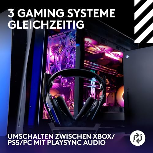 Logitech G Astro A50 LIGHTSPEED, Kabelloses Gaming-Headset + Basisstation (5. Generation), PRO-G GRAPHENE, 3-System-Umschaltung, USB-C, Xbox, PS5, PC/Mac, Nintendo Switch/Switch 2, Bluetooth - Schwarz Bild 2