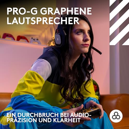 Logitech G Astro A50 LIGHTSPEED, Kabelloses Gaming-Headset + Basisstation (5. Generation), PRO-G GRAPHENE, 3-System-Umschaltung, USB-C, Xbox, PS5, PC/Mac, Nintendo Switch/Switch 2, Bluetooth - Schwarz Bild 3
