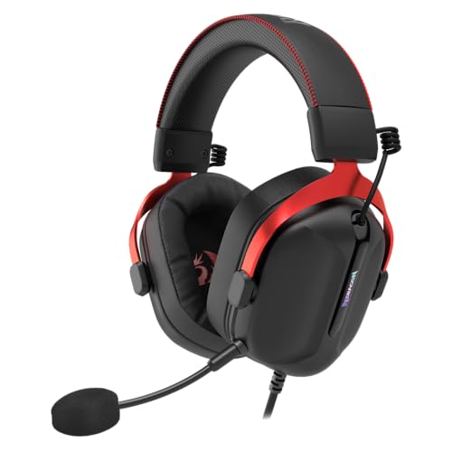 Redragon H312 Kabelgebundenes Gaming-Headset, 7.1 Surround Sound, 50-mm-Treiber, Ohrpolster aus PU-Lederschaum, abnehmbares Mikrofon, Over-Ear-Kopfhörer funktioniert für Mobilgeräte, PC/PS3/PS4/PS5 Bild 4
