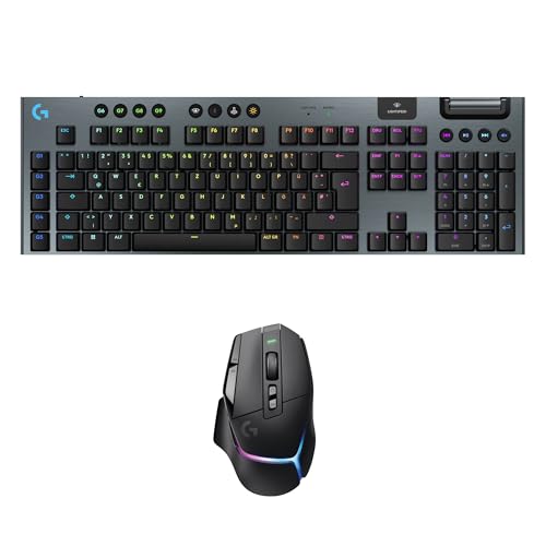 Logitech G G915 X LIGHTSPEED Low-Profile-Kabellose Gaming-Tastatur, Double-Shot-PBT-Tastenkappen, GL Brown-Tactile, PC/Mac, DEU QWERTZ & G502 X PLUS LIGHTSPEED Kabellose RGB-Gaming-Maus - Schwarz Bild 1