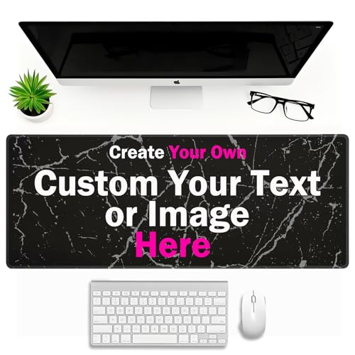 Personalisiertes XXL Mauspad mit Foto/Text/Logo Mauspad 900x400x3mm Individuelles Großes Wasserdichtes Gaming-Mauspad, rutschfeste Gummiunterseite Maus-Tastaturmatte für PC Laptop Computer Büro Bild 1