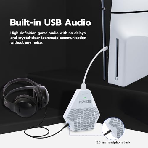 Besavior P5 Mate USB Adapter für PS5/PS5 Slim, PS5 Gaming Konverter Zubehör unterstützt Mehrspieler-Spiele, geringe Latenz, unterstützt mehrere Controller/Peripheriegeräte/Headsets/Mikrofone Bild 4