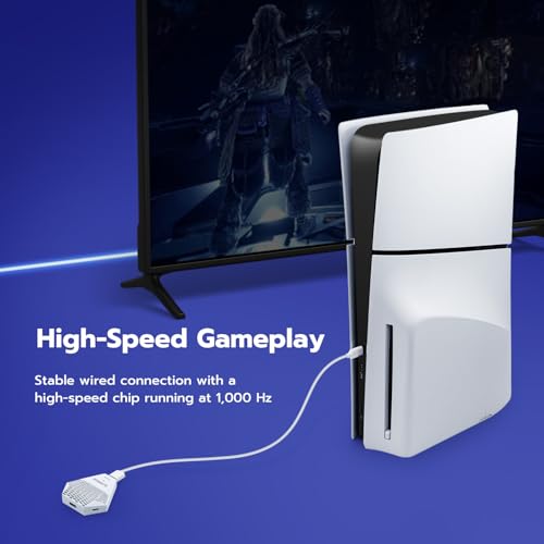 Besavior P5 Mate USB Adapter für PS5/PS5 Slim, PS5 Gaming Konverter Zubehör unterstützt Mehrspieler-Spiele, geringe Latenz, unterstützt mehrere Controller/Peripheriegeräte/Headsets/Mikrofone Bild 5