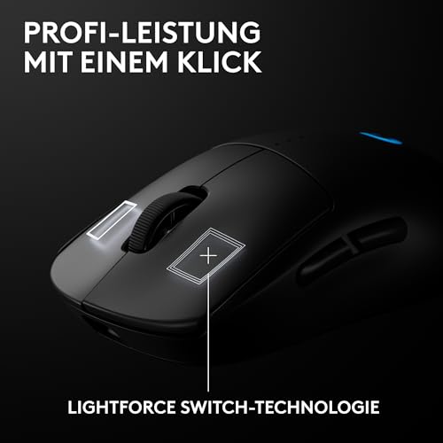 Logitech G PRO 2 Lightspeed kabellose Gaming-Maus Rechts-oder Linkshänder, mit bis zu 4 anpassbaren, umschaltbaren magnetischen Seitentasten, 44K-DPI-Sensor und USB-C-Ladefunktion, PC/Mac - Schwarz Bild 7