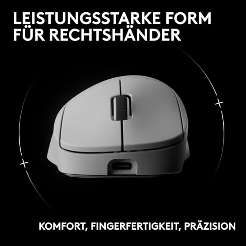 Logitech G PRO X SUPERLIGHT 2 DEX LIGHTSPEED kabellose Gaming-Maus, West Europa Verpackung, 60 g leichte, 8K Polling, 44k-DPI-Senso, USB-C, PC/Mac - Weiss Bild 2