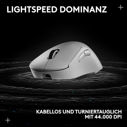 Logitech G PRO X SUPERLIGHT 2 DEX LIGHTSPEED kabellose Gaming-Maus, West Europa Verpackung, 60 g leichte, 8K Polling, 44k-DPI-Senso, USB-C, PC/Mac - Weiss Bild 5