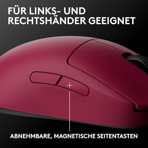 Logitech G PRO 2 Lightspeed kabellose Gaming-Maus für Rechts- oder Linkshänder, mit bis zu 4 anpassbaren, umschaltbaren magnetischen Seitentasten, 44K-DPI-Sensor und USB-C-Ladefunktion, PC/Mac - Rosa Bild 2