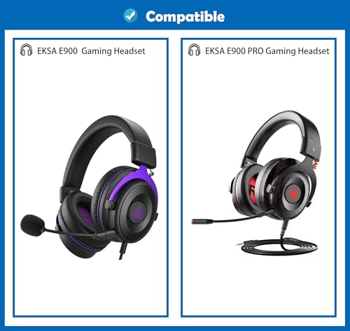 E900 PRO Gaming Headset Premium-Proteinleder Ersatz Ohrpolster Kompatibel mit EKSA E900 E900 PRO Gaming Headset Ersatzpolster Bild 2