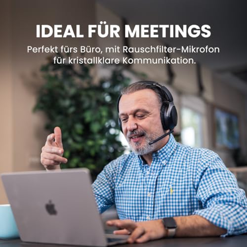 Avantalk Aria 3 - Multifunktionale Bluetooth-Headset & Kabellos Kopfhörer 2-in-1, Dual-Verbindung (PC & Smartphone), Noise-Cancelling Mikrofon, klare Stimmen für Anrufe & Musik, 55 Std., bequemer Sitz Bild 3