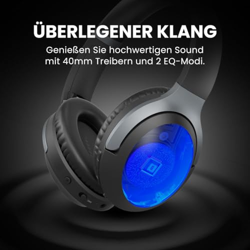 Avantalk Aria 3 - Multifunktionale Bluetooth-Headset & Kabellos Kopfhörer 2-in-1, Dual-Verbindung (PC & Smartphone), Noise-Cancelling Mikrofon, klare Stimmen für Anrufe & Musik, 55 Std., bequemer Sitz Bild 4