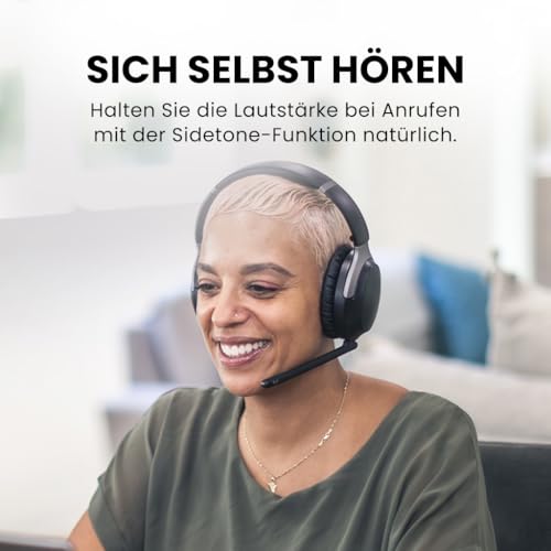 Avantalk Aria 3 - Multifunktionale Bluetooth-Headset & Kabellos Kopfhörer 2-in-1, Dual-Verbindung (PC & Smartphone), Noise-Cancelling Mikrofon, klare Stimmen für Anrufe & Musik, 55 Std., bequemer Sitz Bild 5