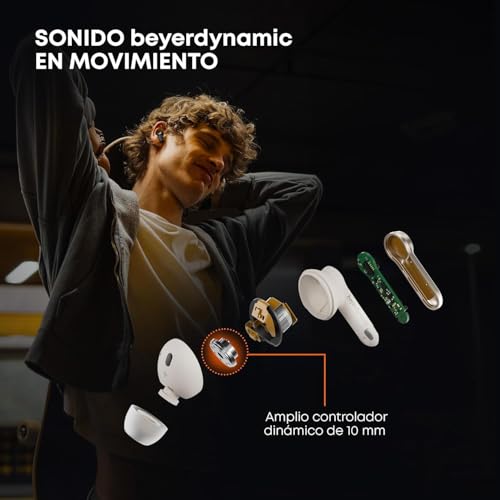beyerdynamic AMIRON 100 True Wireless Kopfhörer mit aktiver Geräuschunterdrückung, 27 Stunden Akkulaufzeit, Transparenzmodus, Bluetooth® 5.3, kompaktes Design in Creme Bild 4