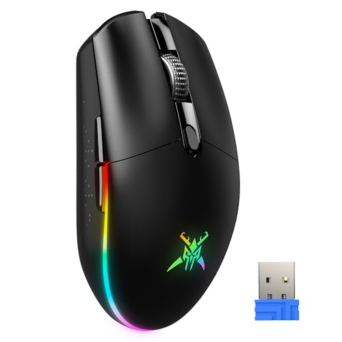 TECKNET Kabellose Gaming-Maus, RGB 2.4G/USB-C Kabelgebundene Gaming-Maus, 8000 DPI Wiederaufladbar, PC Gaming Mouse mit Programmierbaren Tasten, 72g Ultraleicht Maus für Windows XP/11/10/8/7 usw Bild 1