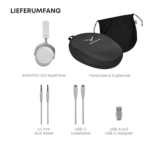 beyerdynamic AVENTHO 300 Wireless Over-Ear Kopfhörer mit aktiver Geräuschunterdrückung, 50 ST Akkulaufzeit, Bluetooth® 5.4, 3D-Audio, mit STELLAR.45, in Nordic Grey - neues Update per App verfügbar Bild 3