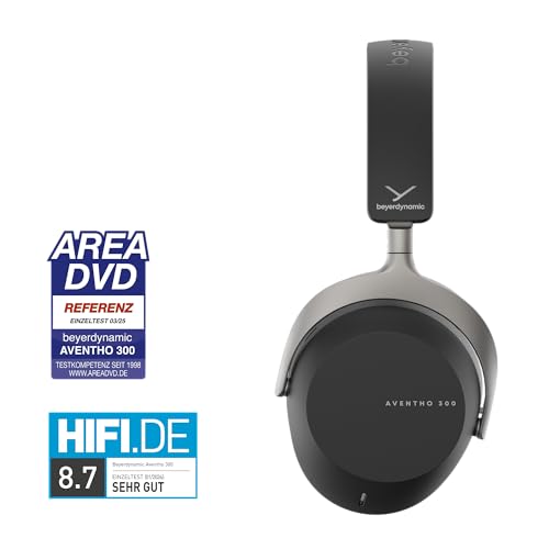 beyerdynamic AVENTHO 300 Wireless Over-Ear Kopfhörer mit aktiver Geräuschunterdrückung, 50 ST Akkulaufzeit, Bluetooth® 5.4, 3D-Audio, mit STELLAR.45, in schwarz - neues Update per App verfügbar Bild 2