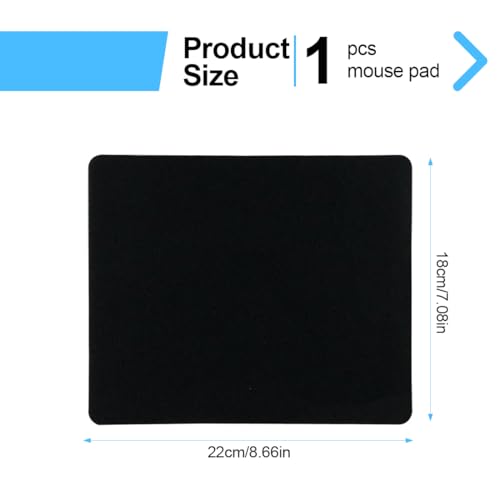 WeddHuis Gaming Maus pad mit rutschfeste Gummiunterseite, wasserdichte Ultraglatte Waschbar Mouse Pad für Kabellose Maus Laptop PC Büro Zuhause Arbeiten Spiele (22x18CM) (Schwarz) Bild 2