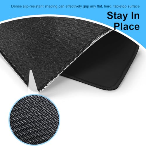 WeddHuis Gaming Maus pad mit rutschfeste Gummiunterseite, wasserdichte Ultraglatte Waschbar Mouse Pad für Kabellose Maus Laptop PC Büro Zuhause Arbeiten Spiele (22x18CM) (Schwarz) Bild 3