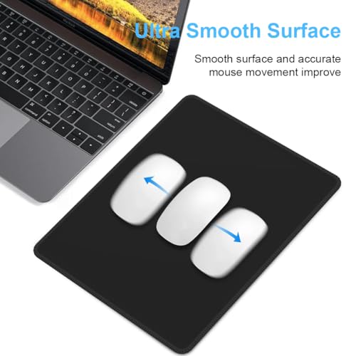 WeddHuis Gaming Maus pad mit rutschfeste Gummiunterseite, wasserdichte Ultraglatte Waschbar Mouse Pad für Kabellose Maus Laptop PC Büro Zuhause Arbeiten Spiele (22x18CM) (Schwarz) Bild 4