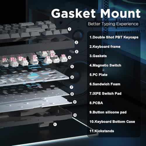 YUNZII RT68 Rapid Trigger Gaming Tastatur,Hall Effect Magnetic 68-Key Wired RGB Tastatur, Hot Swapped PC Gaming Tastatur, Adjustable Actuation TKL Mechanische Tastatur (Black, Magnetic Switch) Bild 3