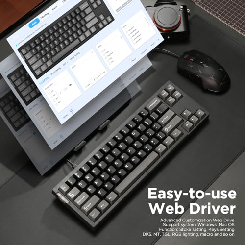 YUNZII RT68 Rapid Trigger Gaming Tastatur,Hall Effect Magnetic 68-Key Wired RGB Tastatur, Hot Swapped PC Gaming Tastatur, Adjustable Actuation TKL Mechanische Tastatur (Black, Magnetic Switch) Bild 6