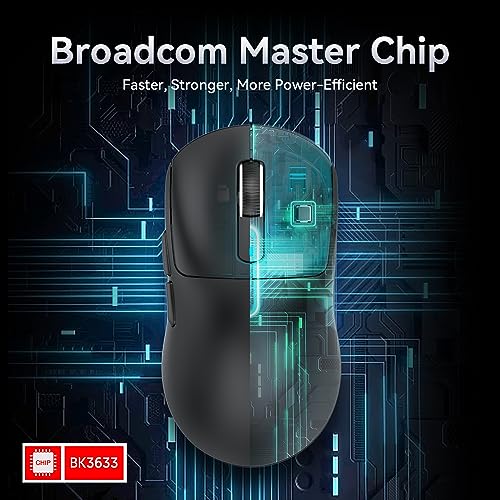 ATTACK SHARK X3MAX 49g Superlight Mouse, PixArt PAW3950 Gaming Sensor, BT/2.4G Wireless/Wired Gaming Mouse, 6 Adjustable DPI up to 42000, 200 Hrs Battery, Office Mice for Win11/Xbox/PS/Mac (Black) Bild 6