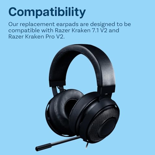 Ersatz Ohrpolster für Razer Kraken 7.1 V2 / Razer Kraken Pro V2 Gaming Kopfhörer von MMOBIEL - Kühl-Gel-Ohrpolster - Noise Isolation Ohrpolster - Schwarz Bild 4