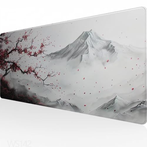 Mauspad XXL 700x400x3mm, Gaming Mauspad Weiß Mauspad Groß, Schreibtischunterlage Berg Desk Mat, Verbessert Präzision und Geschwindigke, Wassxerdicht Anti-Rutsch, Gaming-Mauspads für Pc, Laptop WS-142 Bild 4
