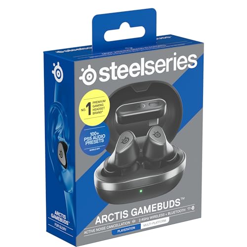 SteelSeries Arctis GameBuds™ Gaming-Headset für PlayStation, kabellos, 2,4 GHz + BT5.3, aktive Geräuschunterdrückung/Transparenz, 40H-Akku, kabelloses Aufladen, PS5, PC, Switch, Handy Bild 6