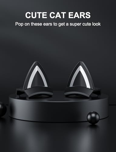 Schwarze Katzenohren für Kopfhörer, Silikon, niedliche Kätzchen-Ohren-Aufsatz, schönes abnehmbares Zubehör, passend für Gaming-Headset, leicht und langlebig Bild 2