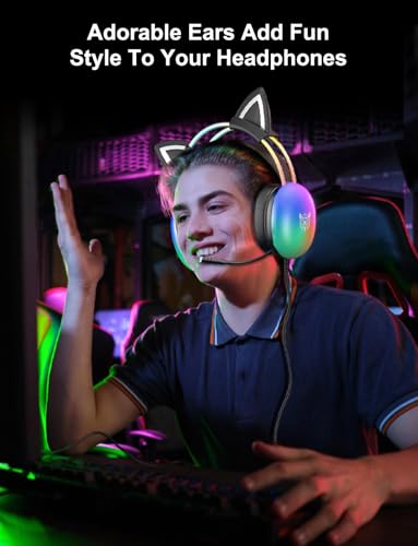Schwarze Katzenohren für Kopfhörer, Silikon, niedliche Kätzchen-Ohren-Aufsatz, schönes abnehmbares Zubehör, passend für Gaming-Headset, leicht und langlebig Bild 4