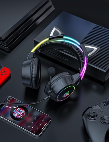 Schwarze Katzenohren für Kopfhörer, Silikon, niedliche Kätzchen-Ohren-Aufsatz, schönes abnehmbares Zubehör, passend für Gaming-Headset, leicht und langlebig Bild 5