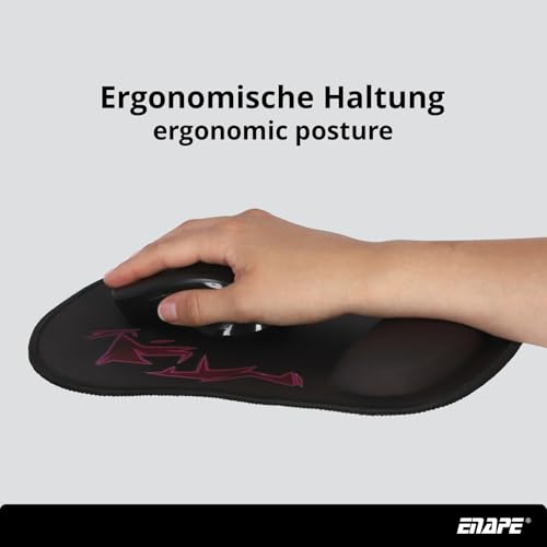Wrist Mousepad für Gaming & Büro mit Memory-Schaum – Maus Pad PC, Mouse Pads & Tastatur Unterlage Schreibtisch – Mousepad Anime, Schreibtischzubehör & Ablage (Violett) Bild 3