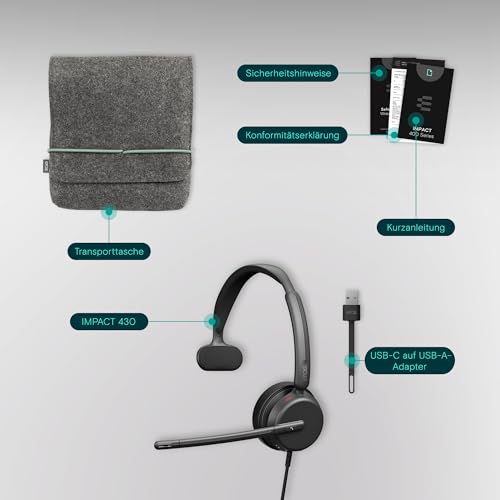 EPOS Impact 430 - Mono On-Ear kabelgebundenes USB-C & USB-A-Headset mit Noise-Cancelling-Mikrofon, Plug-and-Play, hochwertiger Klang, leichtes Design, für Remote Arbeit, Büroanrufe und Zoom-Meetings Bild 5