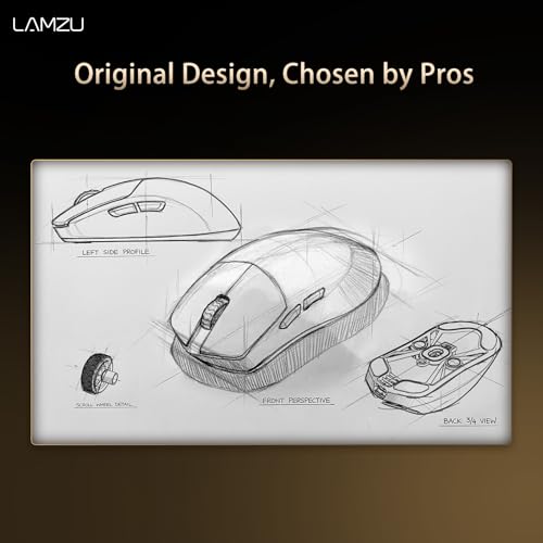 Lamzu Maya X kabellose Gaming-Maus, 47 g, optischer Schalter, 30.000 DPI, symmetrisch, Nordic 52840 MCU, staubdichter Encoder, PAW3950 Sensor (größere Maya) (weiß) Bild 3