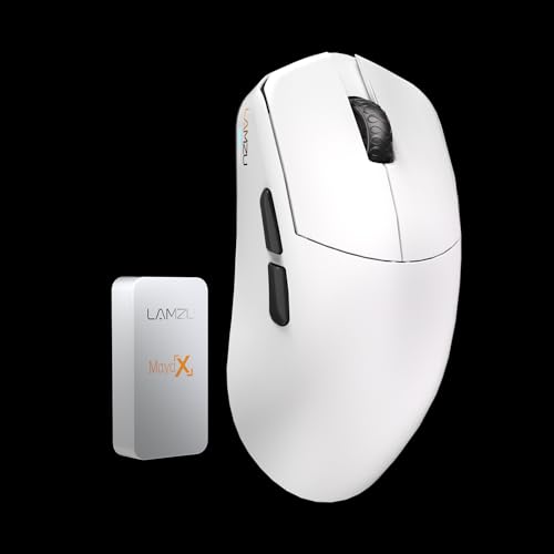 Lamzu Maya X kabellose Gaming-Maus, 47 g, optischer Schalter, 30.000 DPI, symmetrisch, Nordic 52840 MCU, staubdichter Encoder, PAW3950 Sensor (größere Maya) (weiß) Bild 7