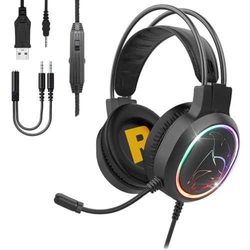 EMPIRE GAMING - Icarus S17 Gaming-Headset für PS5, PS4, Xbox One/Serie, PC, Mac, Smartphones, Tablets, Fernbedienung, HD-Stereo-Sound, Flexibles Mikrofon, Schwarz Bild 1