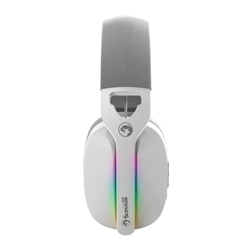 MARVO HG9086W-WH Gaming-Headset, Pulz, 70 W, kabellos, RGB, 40-mm-Treiber, Tri-Mode-Konnektivität, Weiß Bild 6
