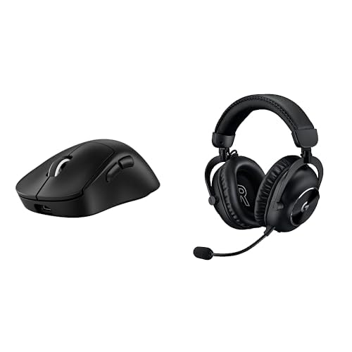 Logitech G PRO X SUPERLIGHT 2 DEX LIGHTSPEED kabellose Gaming-Maus, 32K-DPI-Sensor und USB-C-Ladefunktion + PRO X 2 LIGHTSPEED Wireless Gaming Headset, abnehmbares Boom-Mic, 50-mm-Graphen - Schwarz Bild 1