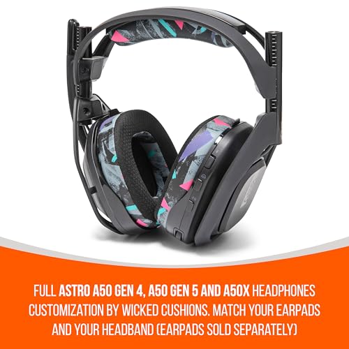 WC BandZ A50 – Verbessertes Kopfbügel-Ersatzset für Astro A50 Gen 4, Gen 5 und A50X von Wicked Cushions | Verbesserter Komfort, Stil und einfache Installation | 90's Black Bild 5