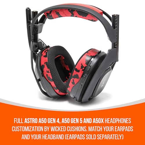 WC BandZ A50 – Verbessertes Kopfbügel-Ersatzset für Astro A50 Gen 4, Gen 5 und A50X von Wicked Cushions | Verbesserter Komfort, Stil und einfache Installation | Red Camo Bild 5