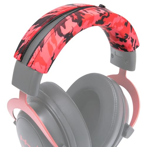 Wc BandZ Cloud Silikon-Kopfband für Kopfhörer HyperX Cloud Series von Wicked Cushions | verbesserter Komfort, Stil und Schutz vor Schweiß | Rot Camo Bild 1
