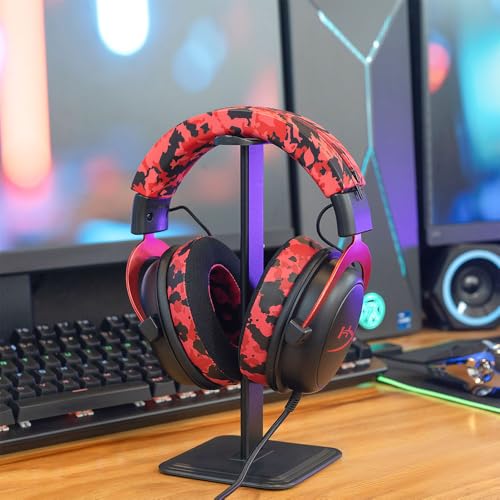 Wc BandZ Cloud Silikon-Kopfband für Kopfhörer HyperX Cloud Series von Wicked Cushions | verbesserter Komfort, Stil und Schutz vor Schweiß | Rot Camo Bild 3