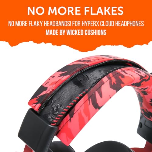 Wc BandZ Cloud Silikon-Kopfband für Kopfhörer HyperX Cloud Series von Wicked Cushions | verbesserter Komfort, Stil und Schutz vor Schweiß | Rot Camo Bild 6