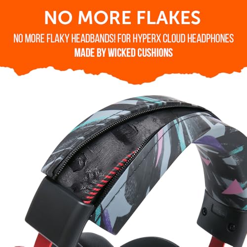 WC BandZ Cloud - Silikon Bügelhülle für HyperX Cloud Series von Wicked Cushions | Mehr Komfort, Stil und Schutz vor Schweiß | 90's Black Bild 6
