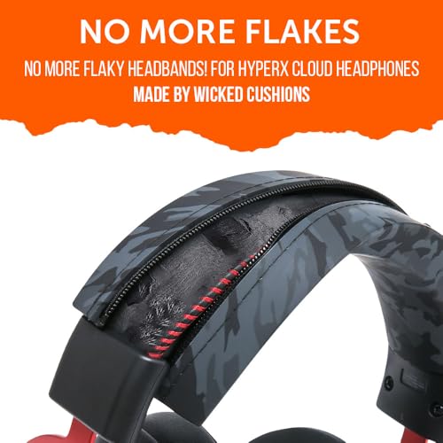 WC BandZ Cloud - Silikon Bügelhülle für HyperX Cloud Series von Wicked Cushions | Mehr Komfort, Stil und Schutz vor Schweiß | Black Camo Bild 6