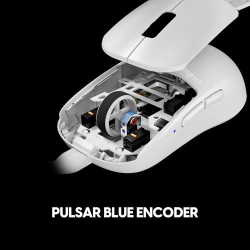 Pulsar Gaming Gears X2H Gaming-Maus, kabelgebunden, Ultraleicht, 51 g, symmetrisch, optischer Schalter, 26000 DPI, Bewegungssynchronisation, PAW3395-Sensor (Medium, kabelgebunden, weiß) Bild 4
