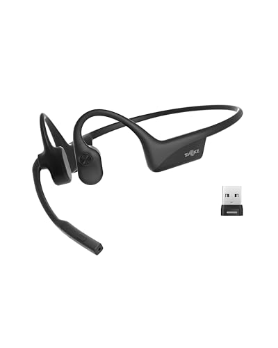 SHOKZ OpenComm2 UC 2025 Upgrade USB-A kabelloses Knochenschall PC Headset, Bluetooth Open-Ear Kopfhörer mit Noise-Cancelling Mikrofon, Ohrhörer für Office, Anruf, 16 Stunden Sprechzeit Bild 1