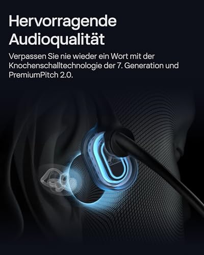 SHOKZ OpenComm2 UC 2025 Upgrade USB-A kabelloses Knochenschall PC Headset, Bluetooth Open-Ear Kopfhörer mit Noise-Cancelling Mikrofon, Ohrhörer für Office, Anruf, 16 Stunden Sprechzeit Bild 4
