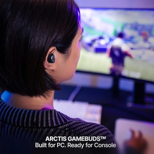 SteelSeries Arctis GameBuds für PS5 - Wireless In Ear Gaming Kopfhörer - 2,4GHz + BT5.3 - ANC/Transparenzmodus - Wasserbeständig IP55 - 40 Std. Akku - Drahtloses Laden - Für PS5, PC, Switch 2, Mobil Bild 2